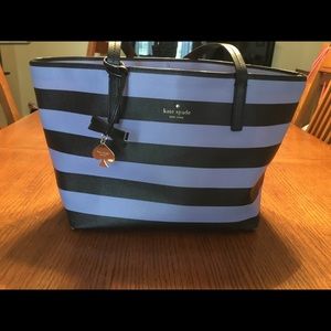 Kate Spade navy and light blue tote